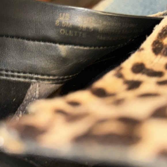 Sam Edelman Olette sand animal print leopard fur ankle boots heels Sz 8 1/2 - Picture 11 of 15